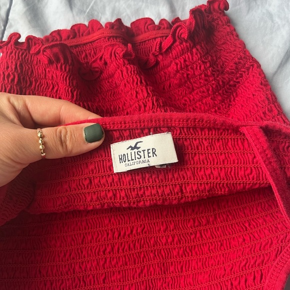 EUC Hollister Red Scrunch Tank Top - Picture 3 of 6